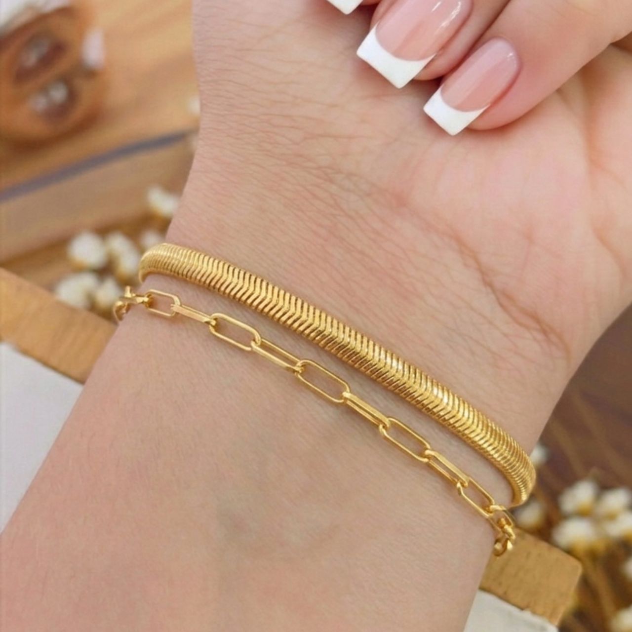 Pulseira Dupla Dourada