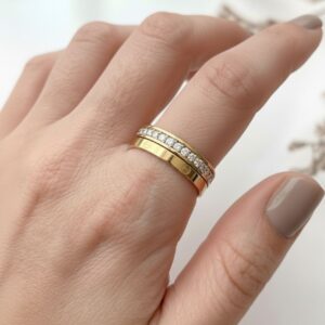 Anel Duplo Dourado