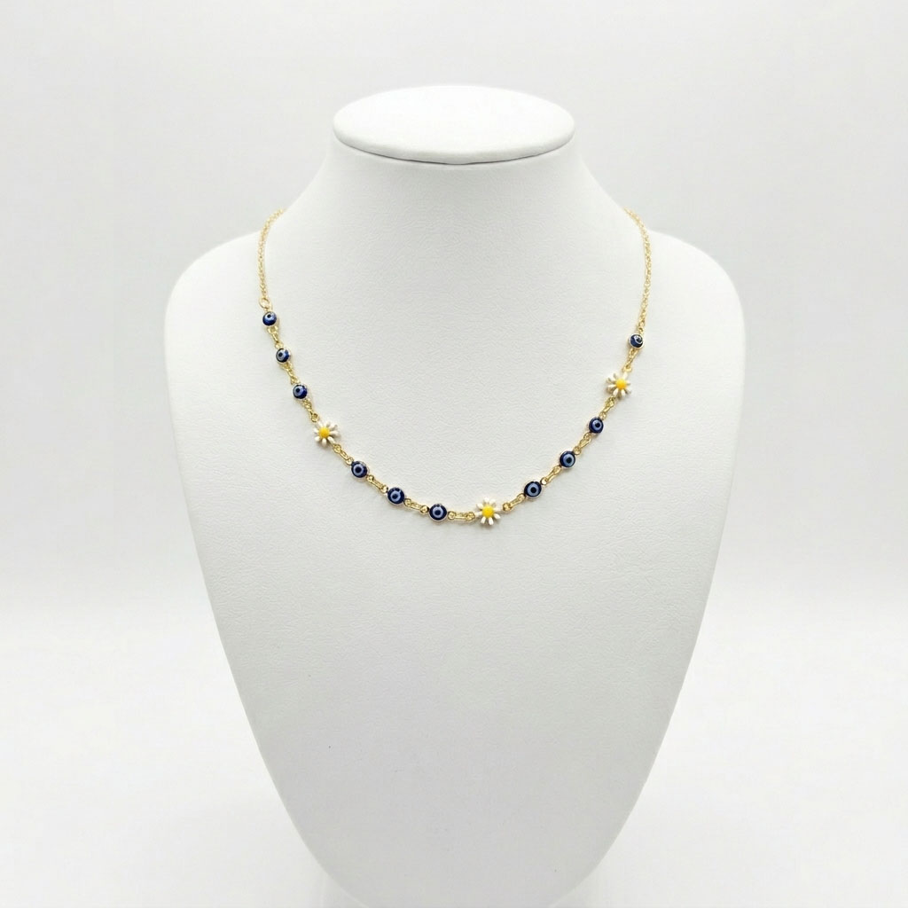 Choker Olho Grego Margaridas